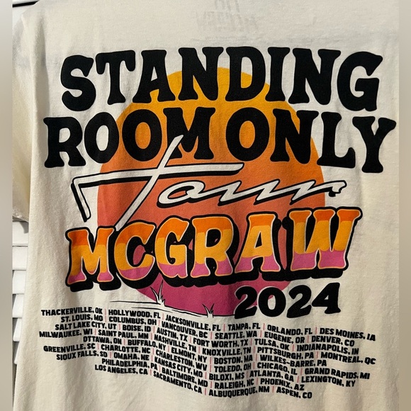 Tim McGraw Standing Room Only Tour 2024 Unisex T-Shirt - Picture 5 of 7